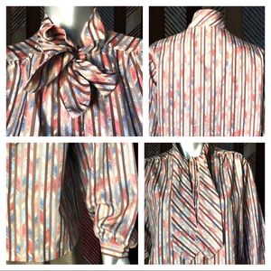Vintage Cedar Hill Striped Button Down Blouse